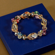 憶奴嬌 虛幻奧地利水晶手串925銀飾品單層香檳色高級感時(shí)尚氣質(zhì)手鏈女 香檳色