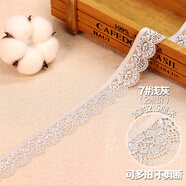 TTT彩色彈力蕾絲衣服花邊布料手工DIY配飾花邊服裝蕾絲邊輔料裝飾 7#淺灰 一份2米【寬2.5cm】