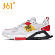 361°男鞋運動(dòng)鞋春夏季網(wǎng)面透氣輕便跑步鞋青少年耐磨防滑鞋學(xué)生潮鞋子 6773薄霧灰/F1紅 43