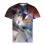 氧家熾陽神光衣服 王者榮耀短袖鏡熾陽神光劉備衣服李信ins短袖青少年 HZH073不知火舞魅雨 XL(130-150)斤