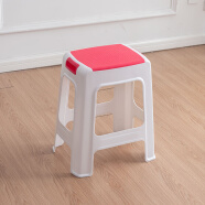 好尔塑料凳子客厅厨房加厚防滑休闲板凳叠摞高凳带提手大号红色1个装