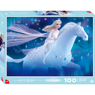 迪士尼（Disney）拼圖二合一 冰雪奇緣兒童玩具100片+200片家居裝飾生日禮物禮品