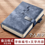 慢作 筆記本子a5筆記本會(huì)議記錄本記事本皮面日記本商務(wù)軟皮筆記本子厚學(xué)生高顏值筆記本文具可定制 【刻字定制，內(nèi)容備注】A5深藍(lán)（416頁(yè)）
