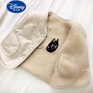 迪士尼（Disney）女童兩面穿馬甲秋冬新款童裝韓版兒童加厚毛絨背心寶寶保暖棉馬夾 米杏色兩面穿馬夾 90