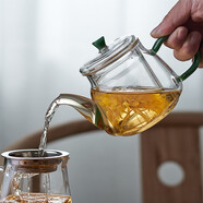 宣室堂 玻璃茶壺茶具耐熱泡茶壺花茶壺加厚玻璃過濾內(nèi)膽煮茶壺耐涼水壺 清怡壺450毫升