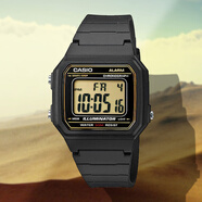 卡西歐（CASIO）手表男多功能運(yùn)動戶外LED方形防水情侶W-217H-1A 217HM-7B 電子表 W-217H-9A黃色邊框 【附加貼膜】