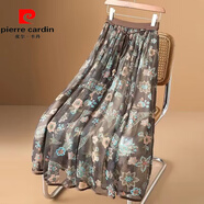 皮爾卡丹（pierre cardin）半身裙子雪紡日單a字防透2025新款碎花春夏季女裝紗裙傘裙顯瘦 腰果花 2XL