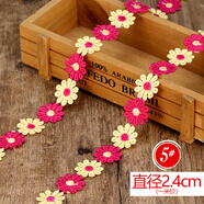 TTT七彩蕾絲花邊服裝輔料配飾水溶花朵裝飾裙邊刺繡DIY衣帽碎花 5#寬2.4厘米【一米價(jià)】 尺寸如圖
