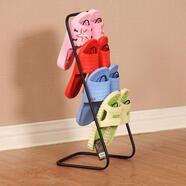 右客浴室臥室客廳家用簡(jiǎn)易拖鞋收納架 創(chuàng  )意鐵藝多層可拆卸瀝水小鞋架 黑色