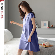 芊之雅（QIANZHIYA）2024年新款夏天睡裙女士家居服莫代爾裙子睡衣穿居家服大碼連衣裙 QZC-22-605#艷蘭 女XXXL/180