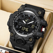 雷利時(shí)電子手表男學(xué)生青少年男士軍表初高中生多功能運動(dòng)電子表夜光防水 3169.黑色