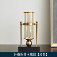 初見(jiàn)歐式花瓶插花仿真花水培工藝品餐桌擺件客廳玻璃擺設(shè)家居軟裝飾品 儲(chǔ)水玻璃花瓶【小號(hào)單個(gè)】