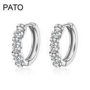 PATO925銀耳釘女2025年款時(shí)尚玫瑰金耳環(huán)輕奢耳扣耳飾七夕情人節(jié)禮物 耳扣-白【商家發(fā)貨/可刻字】