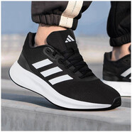阿迪達(dá)斯 （adidas）官方艦店男鞋夏季新款運(yùn)動鞋透氣潮流輕便緩震低幫休閑跑步鞋子男 HQ3790/黑白 41