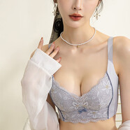時(shí)爾菲調(diào)整型小胸聚攏性感顯大按摩內(nèi)杯無鋼圈聚攏內(nèi)衣女文胸罩 灰藍(lán) 80B/36B