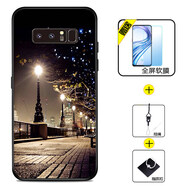 好機友三星Note8手機殼galaxy保護套Samsung防摔全包軟薄情侶潮牌5G版網(wǎng)紅男液態(tài)硅膠 【三星NOTE8】夜景+全屏軟膜+指環(huán)+掛繩