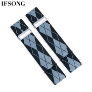 IFSONG袖箍襯衫男袖環(huán)臂環(huán)女襯衣臂帶彈力松緊防跑防皺固定綁帶袖捆袖帶 黑底灰菱形格(2.5CM)205E