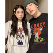love legend情侶裝短袖t恤半袖夏季套裝一男一女情侶款衣服寬松百搭休閑定制 男黑【尼克狐】 S （建議80-100斤）