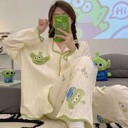 TULX睡衣女ins美樂蒂春秋可愛外穿韓版卡通甜美長開衫家居服套裝 9209三眼仔 S 【建議70-80斤】