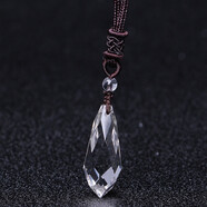 天然白水晶六芒星吊墜單尖雙尖天使之淚靈擺男女項鏈吊墜禮物 天使之淚+掛繩