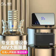 魅聲 T9-H3 機架精調(diào)藍牙伴奏 外置聲卡48V麥克風 唱歌喊麥錄音主播直播設備全套 電腦手機通用話筒