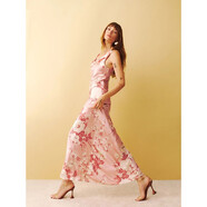 REFORMATION女士連衣裙Annabele Silk絲質(zhì)光滑氣質(zhì)性感婚禮宴會(huì )禮服堆堆領(lǐng) 粉色Bellini 0