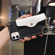 阿法 華為mate20手機殼創(chuàng  )意零錢(qián)包一體P20可愛(ài)潮女款榮耀8X背帶斜挎7X少女卡包可放卡全包防摔 黑色插卡零錢(qián)包+斜挎長(cháng)鏈 華為暢玩6X專(zhuān)屬