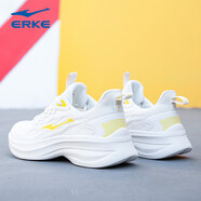 鴻星爾克（ERKE）女鞋運(yùn)動(dòng)鞋女跑鞋減震輕便網(wǎng)面透氣回彈戶(hù)外休閑女士慢跑步鞋子R 微晶白/正黃 35