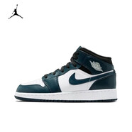 耐克（NIKE）aj1女鞋 Air Jordan 1 Mid 女子中幫復(fù)古運(yùn)動休閑籃球鞋 554725-411 黑曜石 36.5