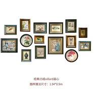 VINTAGE background實(shí)木美式照片墻相框墻歐式客廳組合掛墻樓梯背景墻相片墻裝飾畫(huà) 15組villard款