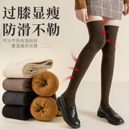 莫代爾2雙過(guò)膝襪子女秋冬季加絨加厚保暖長(zhǎng)筒日系jk顯瘦毛圈高筒長(zhǎng)襪