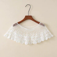 愛(ài)諾登（Ainuodeng）夏季韓版防曬小坎肩針織鏤空蕾絲小披肩百搭短款薄外套外搭女罩衫披肩 披肩：貝殼款白色