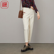 漁FISHING牛仔褲女2023年新款簡(jiǎn)約繡花休閑直筒長(cháng)褲子FGFC6042 白 XL