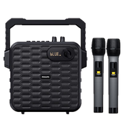 飛利浦（philips）SD60 新款廣場舞音響家用卡拉OK歌直播藍牙音箱戶外演出重低音大喇叭 黑色+2只麥克+包