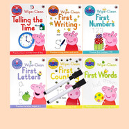 小豬佩奇可重復擦寫練習冊6本 英文原版 Peppa Pig Practise with Peppa Wipe-Clean 小豬佩奇粉紅豬兩支擦擦筆拼寫單詞書寫刷刷筆書