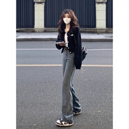 吉閑高級感超好看短款毛衣針織衫女初秋薄款設計感小眾外搭開(kāi)衫上衣潮 黑色 均碼
