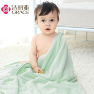 潔麗雅（Grace）A類(lèi)嬰兒浴巾男女寶寶洗澡巾柔軟珊瑚絨新生兒用品大毛巾被1*1.2米