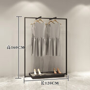 服裝店鋪展示架落地式正掛  男女裝店掛衣服架子鞋架鐵藝側掛架 120*160