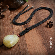 夢(mèng)逸男女款玉佩玉石翡翠掛繩項(xiàng)鏈繩編織繩子短款毛衣鏈 黑色 單向可調(diào)節(jié)