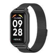米布斯適用紅米手環(huán)2/3腕帶紅米手環(huán)2/3表帶金屬小米redmi手環(huán)2/3表帶手表帶紅米redmi2/3手環(huán)腕帶編織運 【磁吸款】黑 紅米手環(huán)2表帶