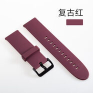 奴瑪尼適用amazfit華米米動青春版lite表.帶華米GTR2\/GTS硅膠適用mm20表帶小米watch S1/S2/S3 復古紅 22mm