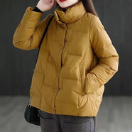 歐洛黛棉服女短款【清.倉(cāng)\特.促】棉衣女裝時(shí)尚面包服寬松棉襖外套女 黃色 XL