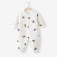 楚歌質(zhì)優(yōu)品春秋新款半歲嬰兒衣服秋冬季純棉0-1歲連體衣女寶寶新生兒爬行服 小蜜蜂 無(wú)骨縫制 80 建議20-25斤