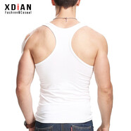 續(xù)點(diǎn)工字背心男夏季彈力修身休閑健身緊身運(yùn)動(dòng)跨欄棉男士吊帶無袖坎肩 白色 XL 碼128-138斤左右修身版型