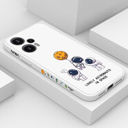 第一季紅米Note12turbo新款手機殼 紅米Note12/pro/+ 防摔軟殼個性卡通潮牌全包保護套 紅米Note12 古董白-三個宇航員黑字