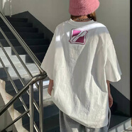 嬌茹妮（JIAORUNI）歐美潮牌100純棉小眾短袖T恤女夏季寬松ins高級感字母上衣情侶裝 白色（純棉） XL