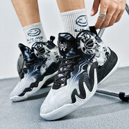 銘盾歐文水花5代實(shí)戰(zhàn)籃球鞋男減震耐磨中學(xué)生KT7戰(zhàn)靴防滑水泥地兒童運(yùn)動(dòng)鞋 8301白黑 40碼