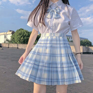 【JK制服官方】正版JK制服套裝學(xué)院風(fēng)格裙水手裙全套百褶裙女學(xué)生日系不良少女正統校服童女 不死川+領(lǐng)花+短袖襯衫 M【尺碼偏小】