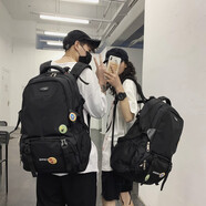 北慕 工裝背包男雙肩包潮牌街頭潮流旅行包50L/60L大容量書包女大學(xué)生 黑色大號
