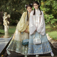 重回漢唐溶溶月豎領(lǐng)對襟襖馬面裙套裝原創(chuàng)明制漢服女款秋冬款 淺粉色馬面裙/現(xiàn)貨 L